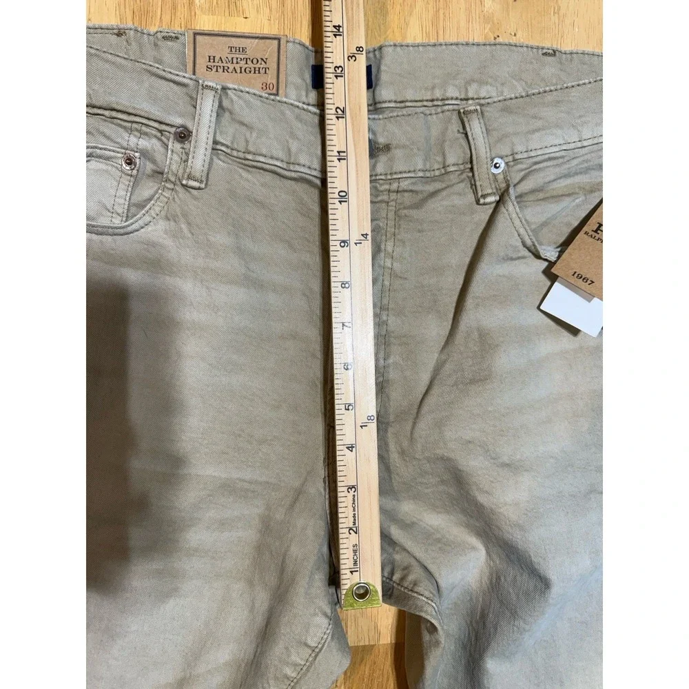 NWT Polo Ralph Lauren Hampton Straight Jeans Mens 38x30 Khaki Stretch $125